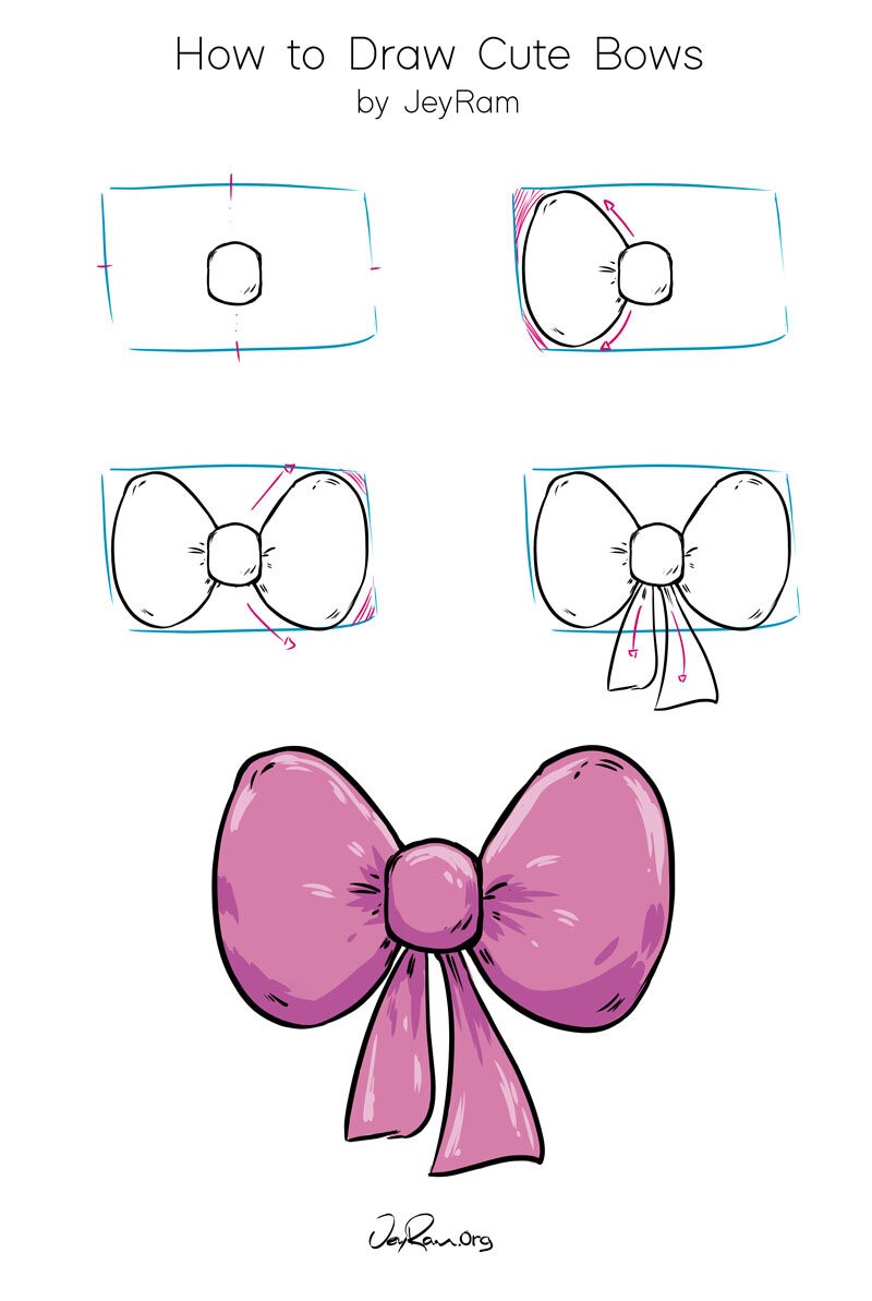 How to draw A cute ribbon