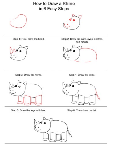 A detailed step-by-step Rhino Drawing Ideas