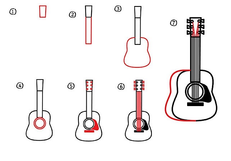 A modern guitar Drawing Ideas
