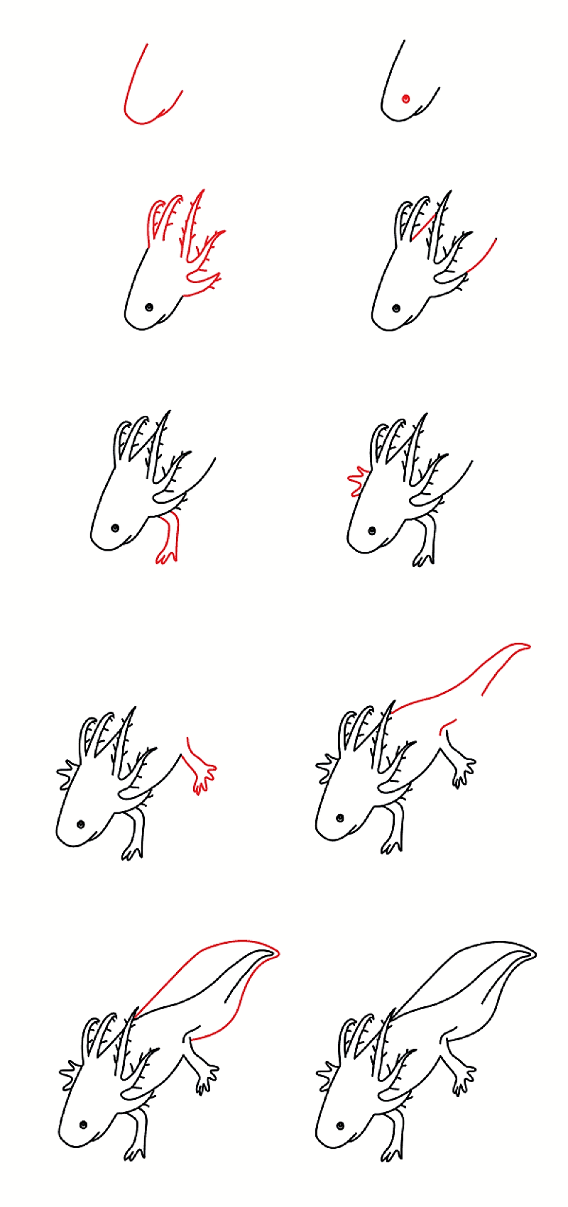 A simple Axolotl Drawing Ideas