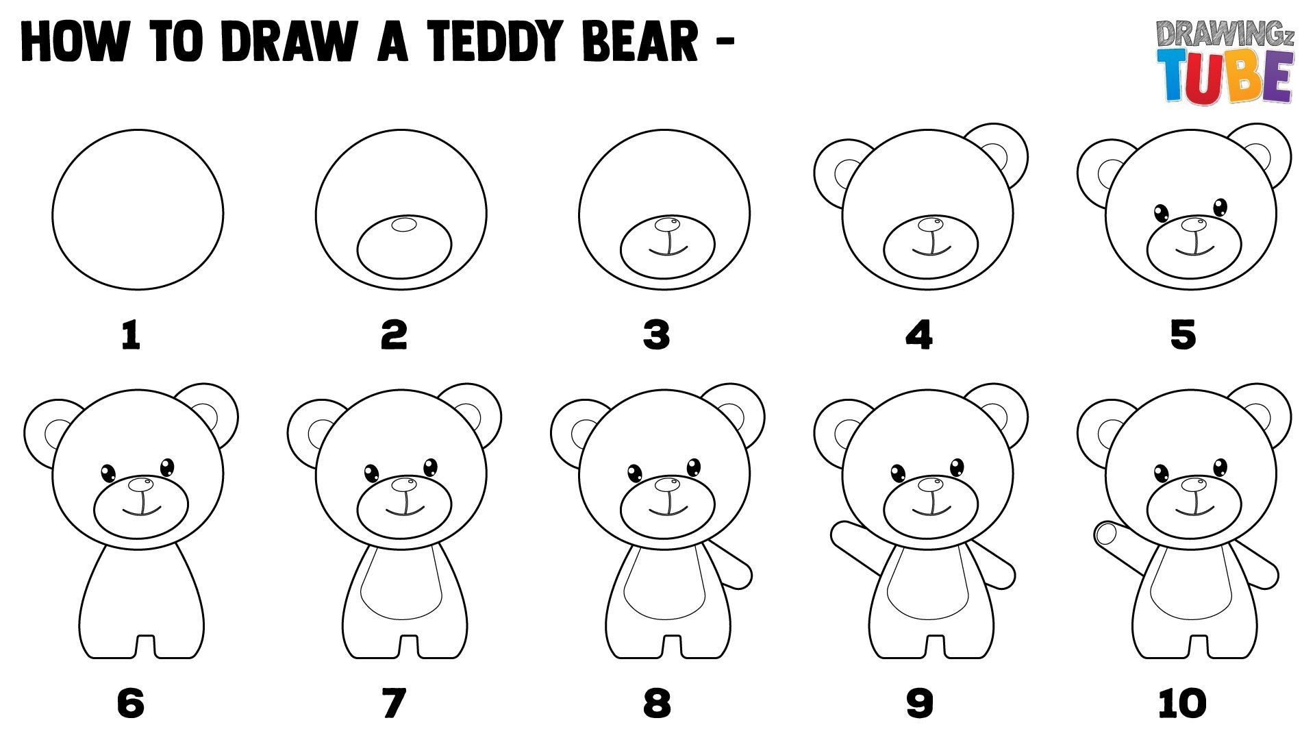 How to draw A simple bear