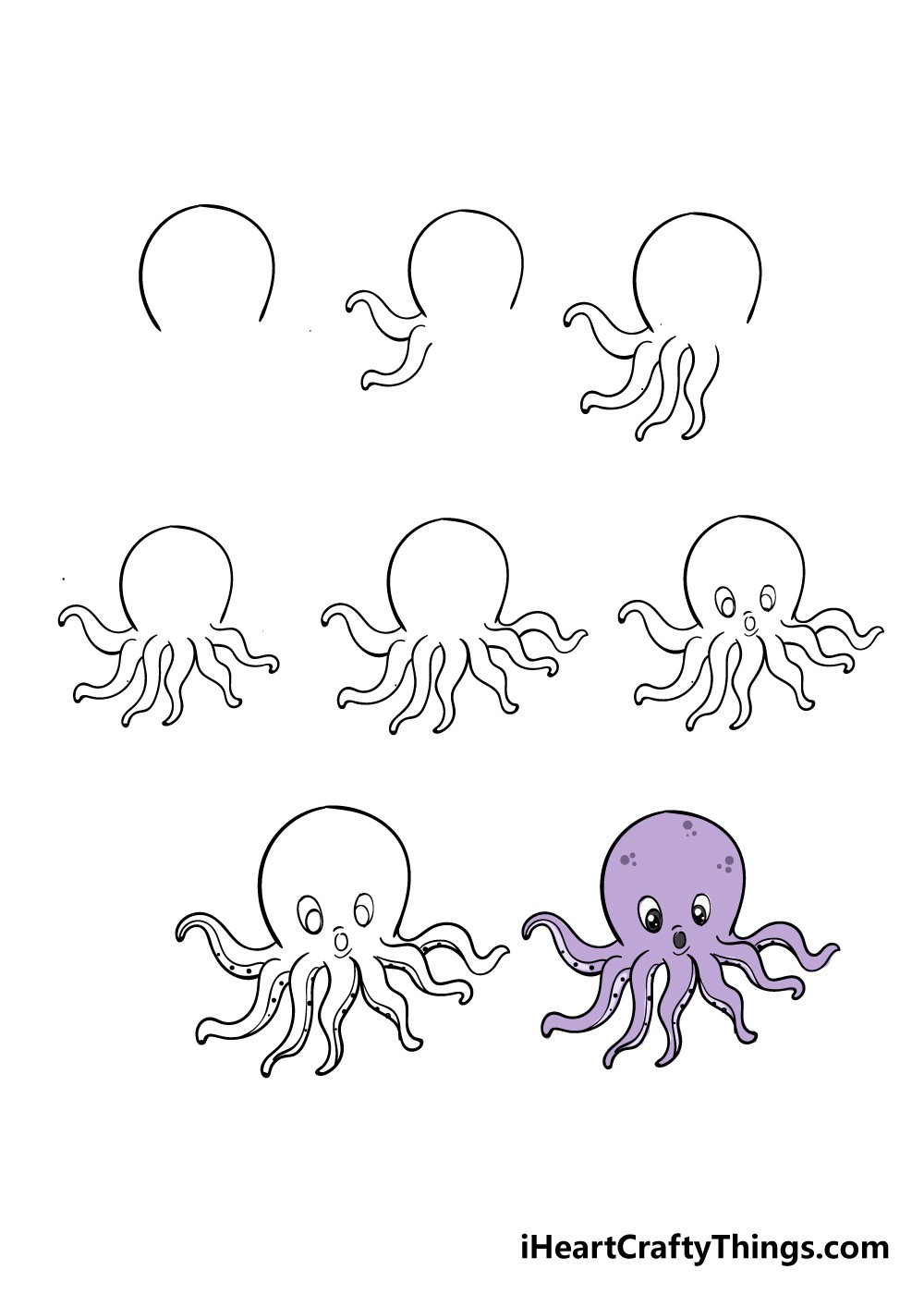 How to draw A simple octopus