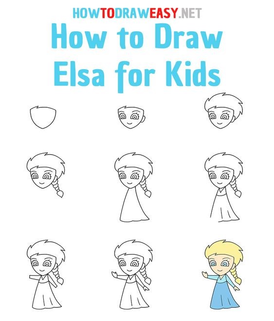 A simple Princess Elsa Drawing Ideas