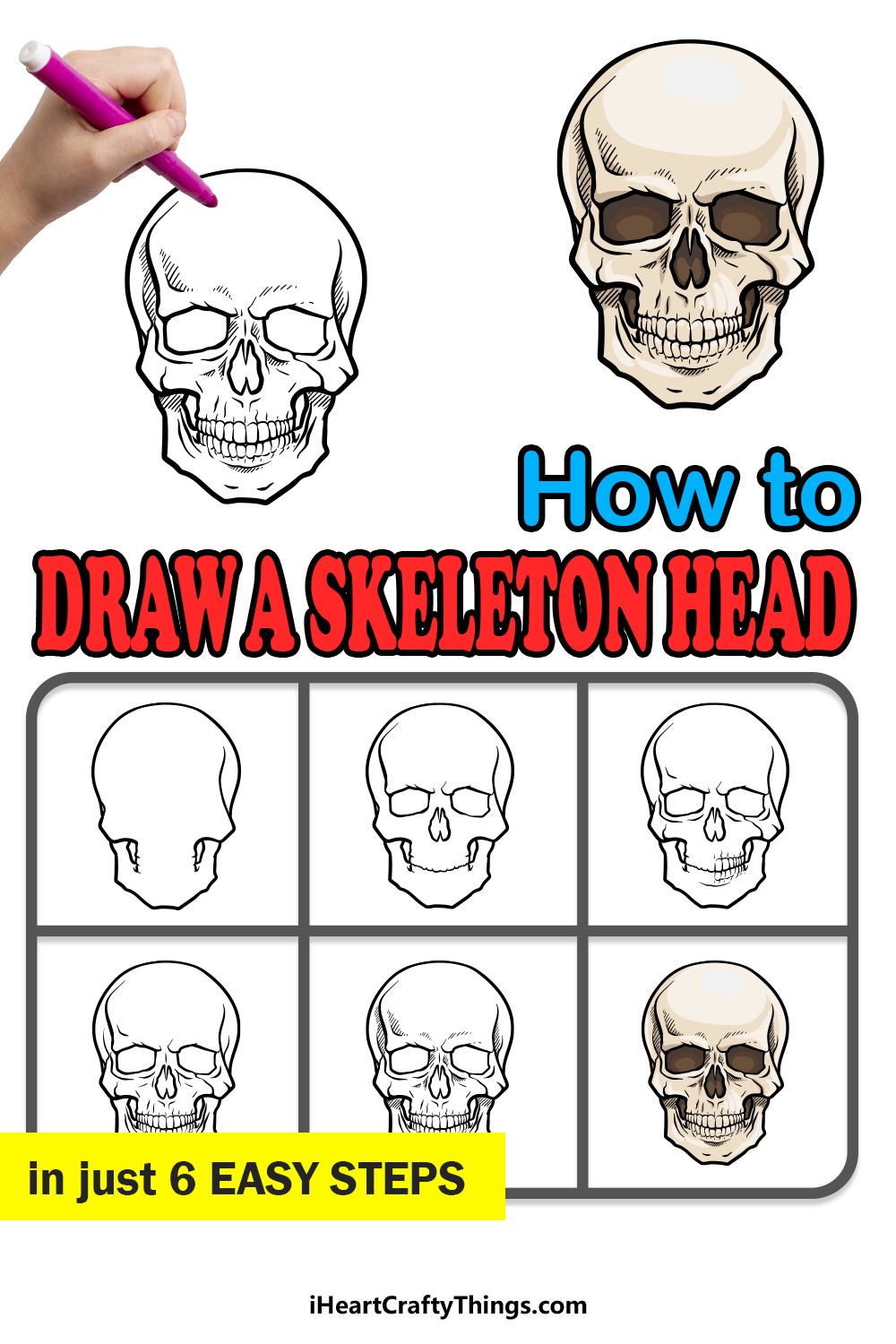 How to draw A Skeleton head