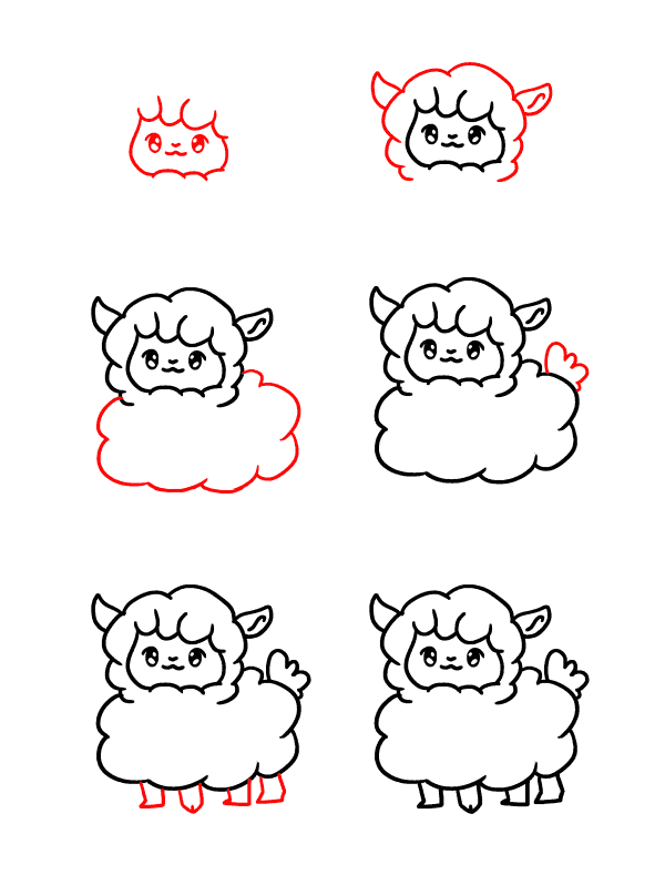 Baby sheep Drawing Ideas