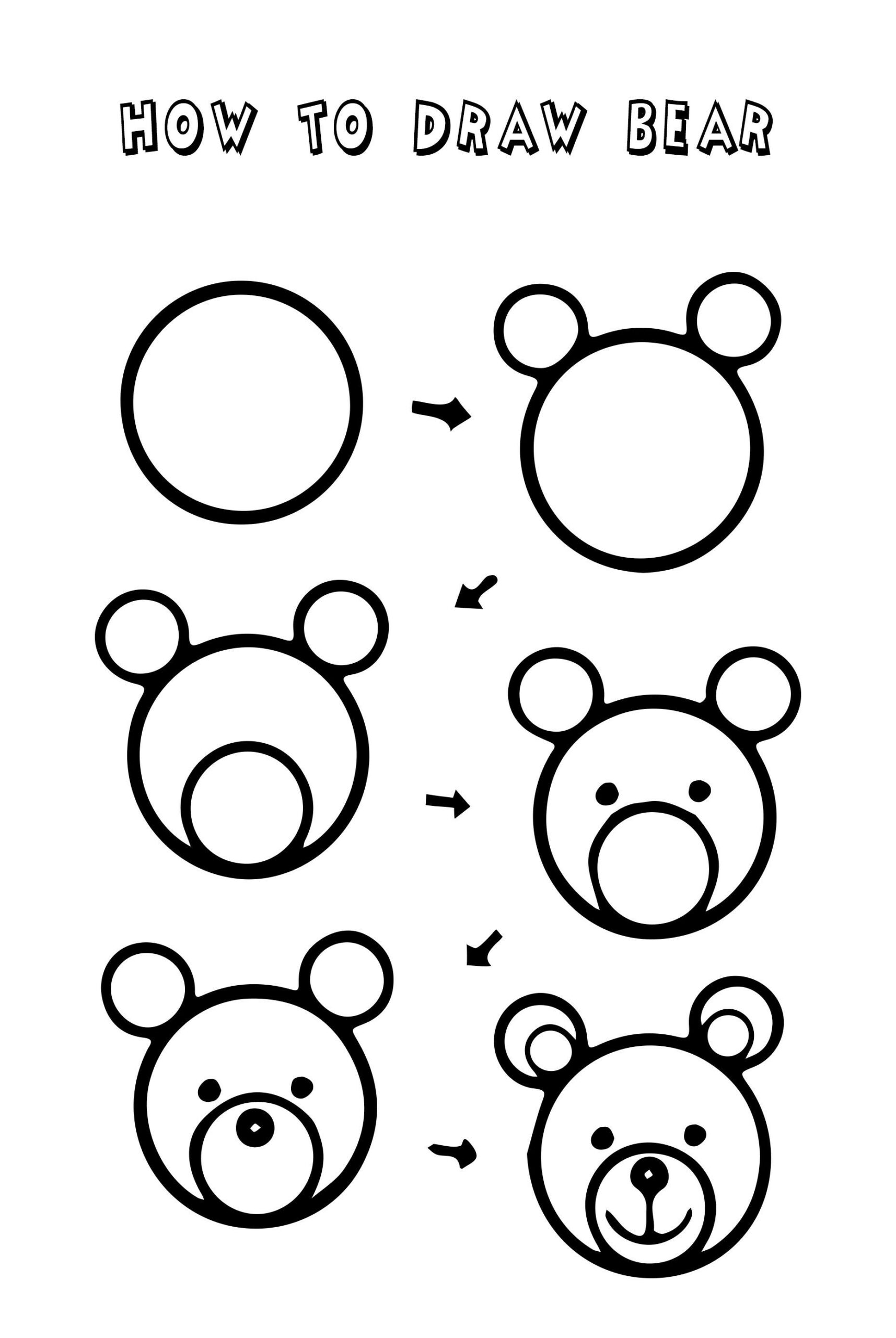 Bear's head Drawing Ideas