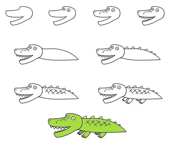Crocodile idea 5 Drawing Ideas