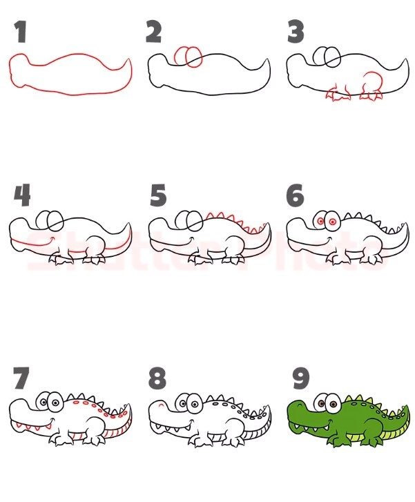 Crocodile idea 7 Drawing Ideas