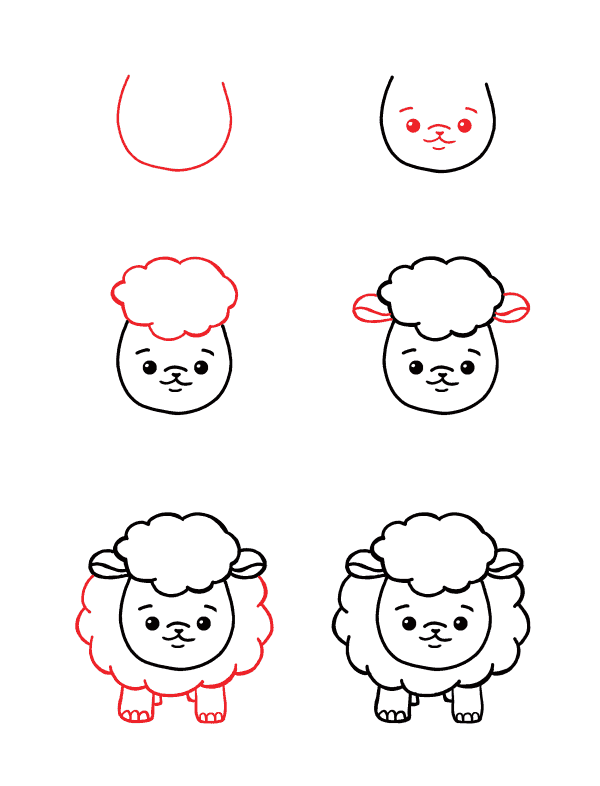 Cute sheep Drawing Ideas