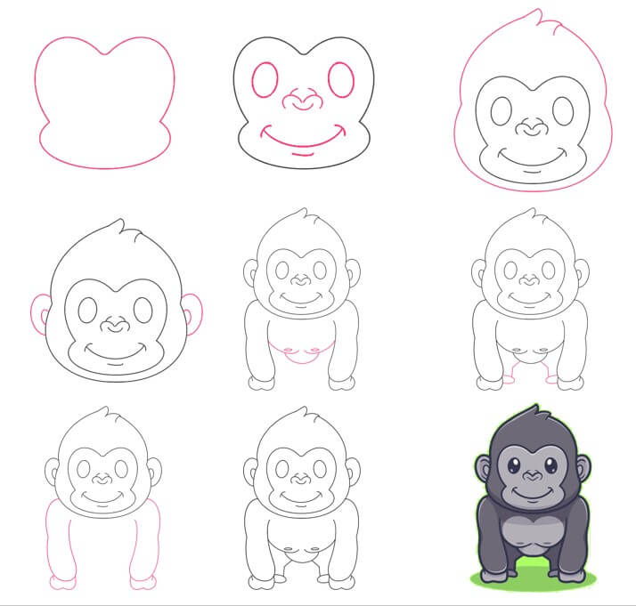 How to draw Gorilla idea (10)