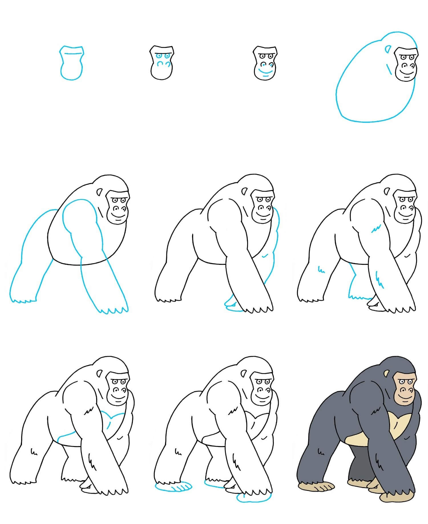 How to draw Gorilla idea (11)