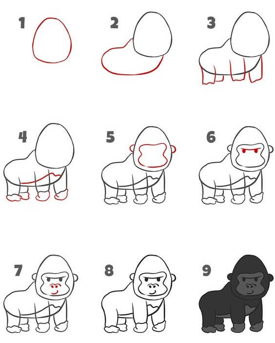 How to draw Gorilla idea (13)