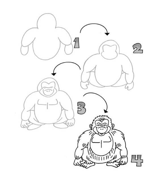 How to draw Gorilla idea (14)