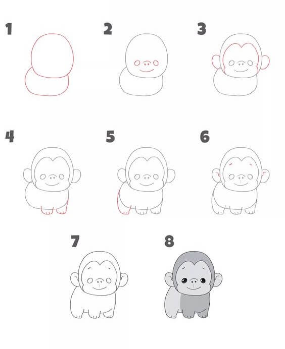 How to draw Gorilla idea (16)