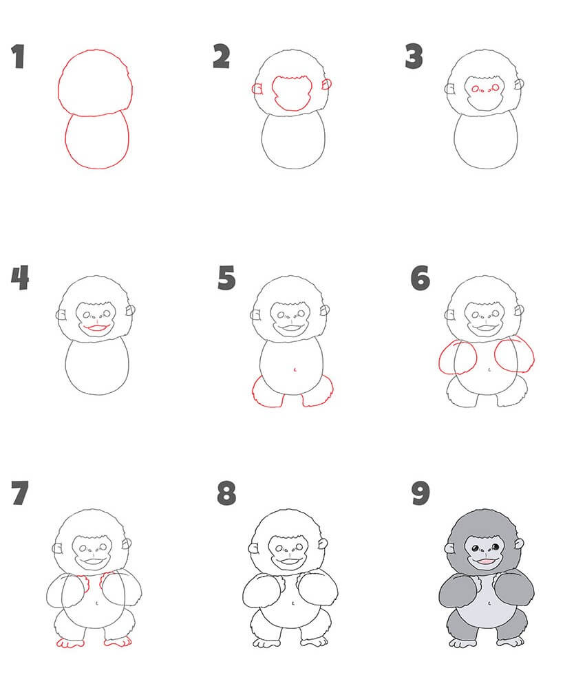 How to draw Gorilla idea (19)