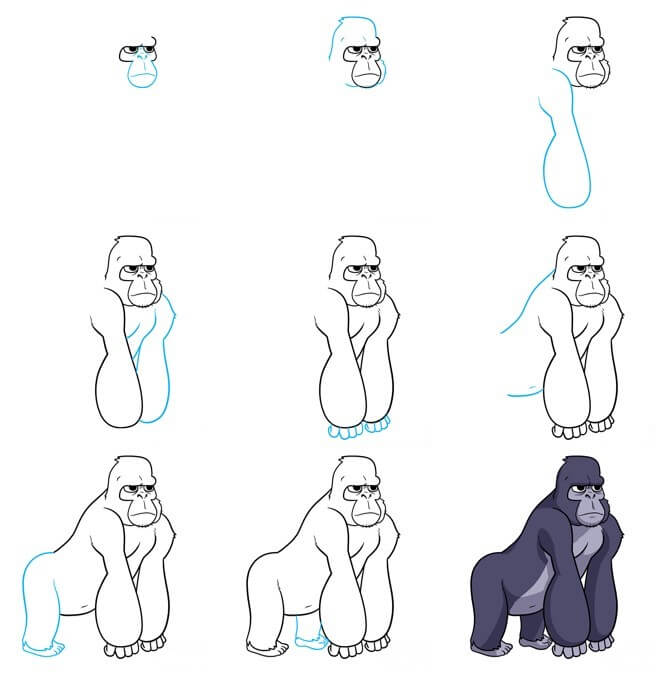 How to draw Gorilla idea (21)