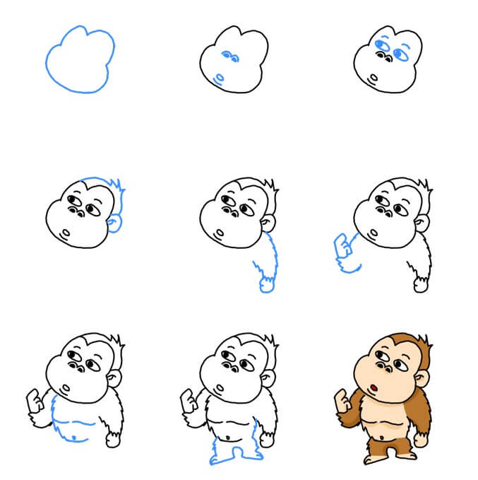 How to draw Gorilla idea (22)