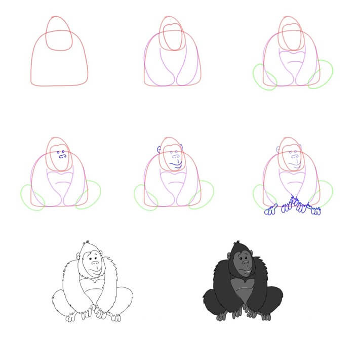 How to draw Gorilla idea (23)