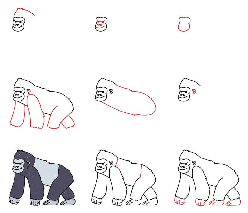 How to draw Gorilla idea (26)