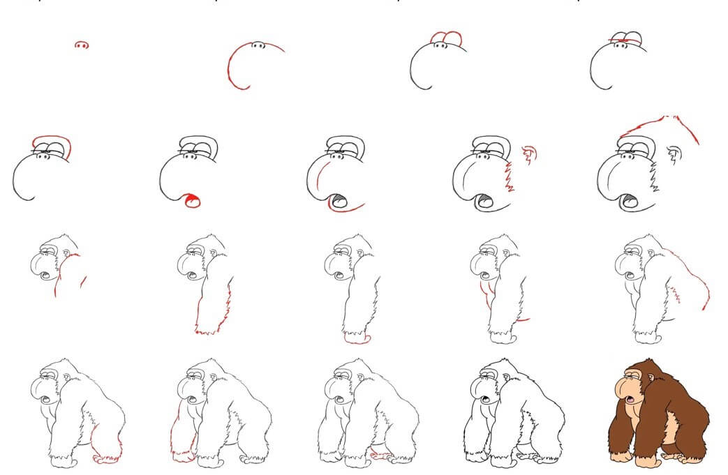 How to draw Gorilla idea (27)