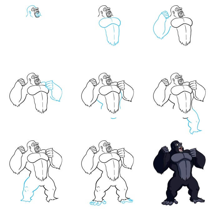 How to draw Gorilla idea (30)