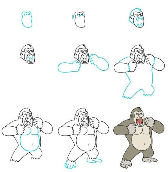 How to draw Gorilla idea (32)