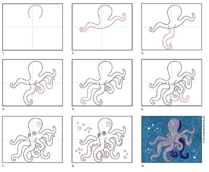 How to draw Octopus idea 15