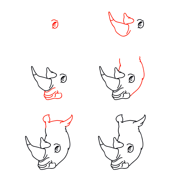 How to draw Rhino face