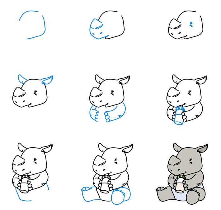 How to draw Rhino idea (12)