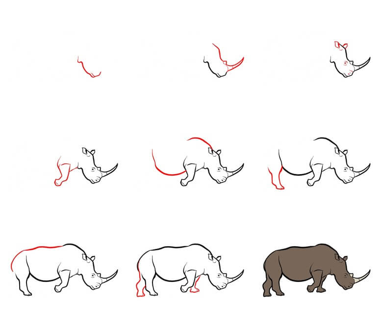 How to draw Rhino idea (14)