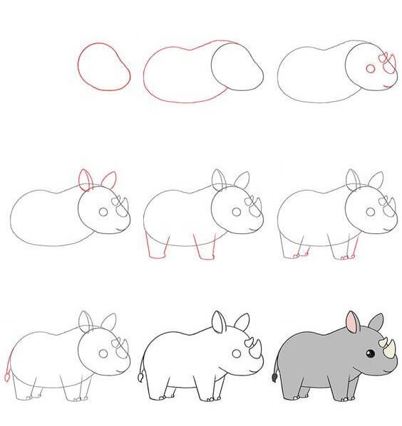 How to draw Rhino idea (3)