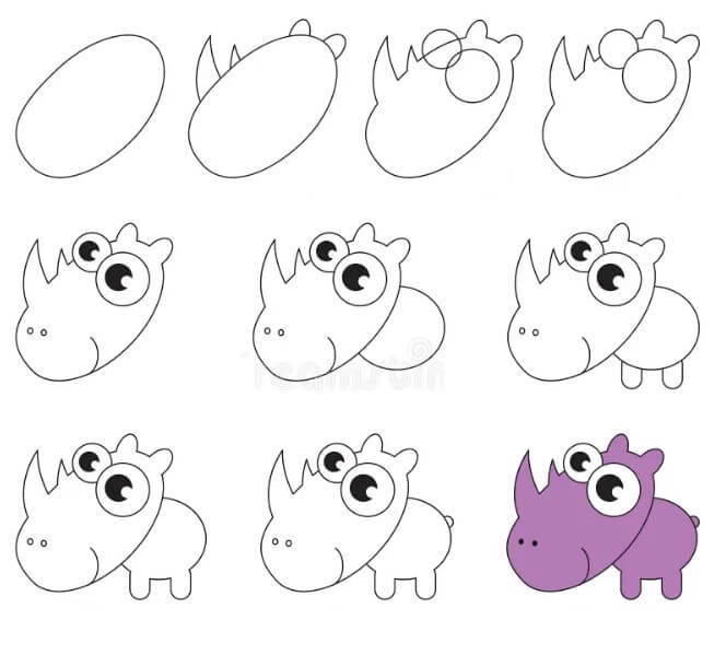 How to draw Rhino idea (8)