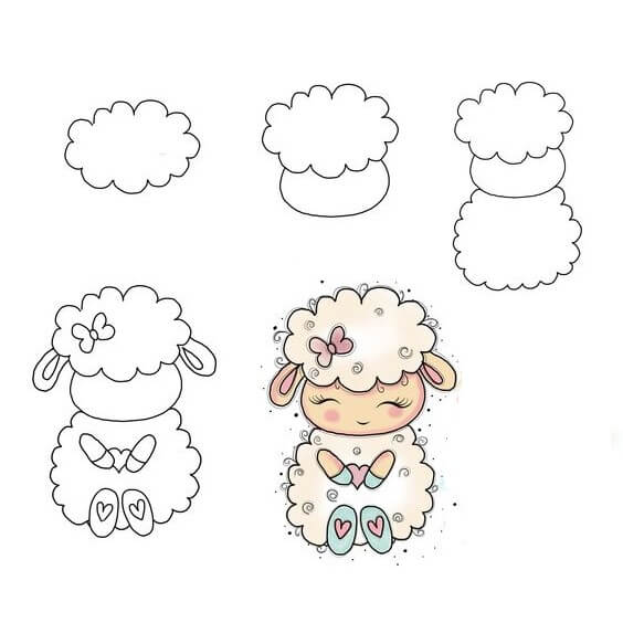 Sheep idea (20) Drawing Ideas