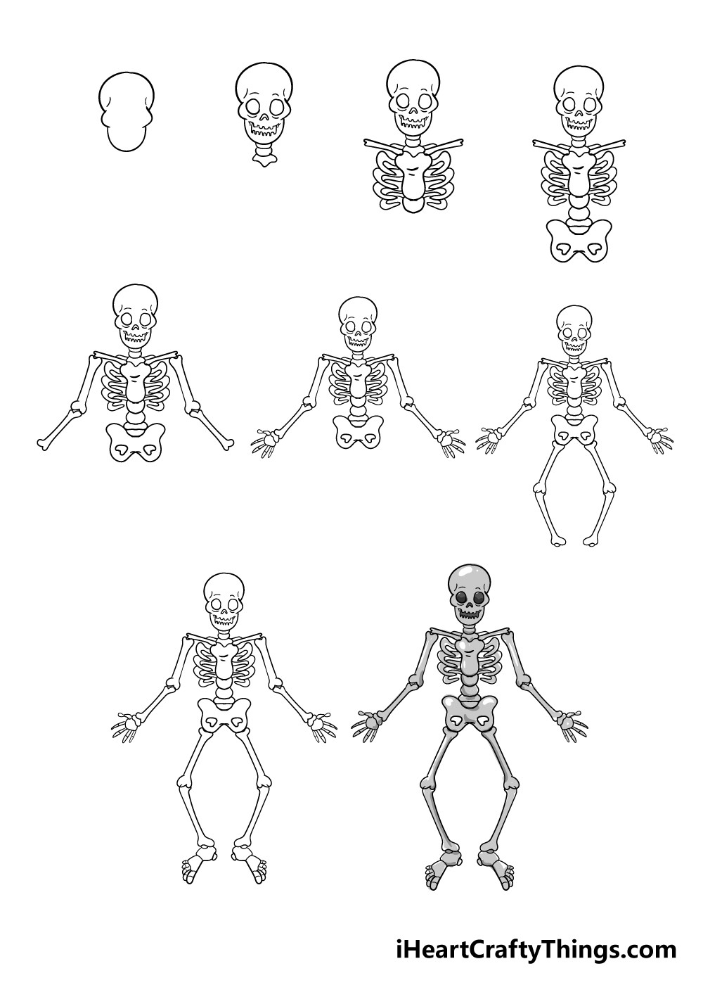 Skeleton Coloring Pages - Free & Printable!