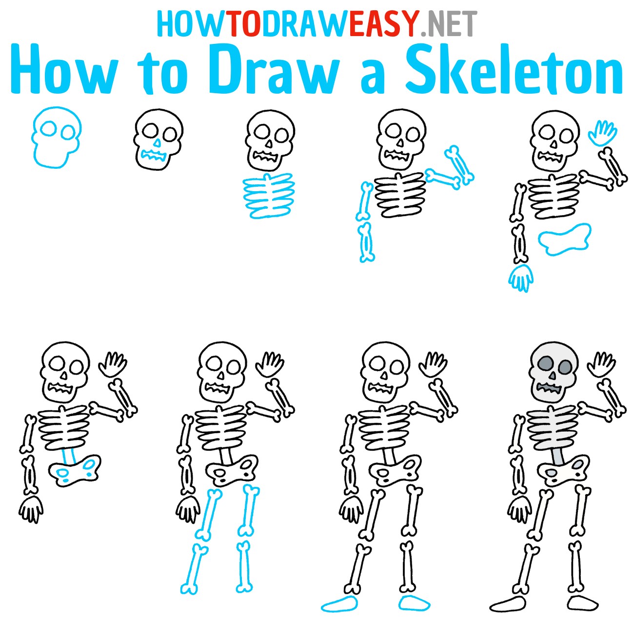 How To Draw A Skeleton And Ghost, Step by Step, Drawing Guide, by Dawn -  DragoArt