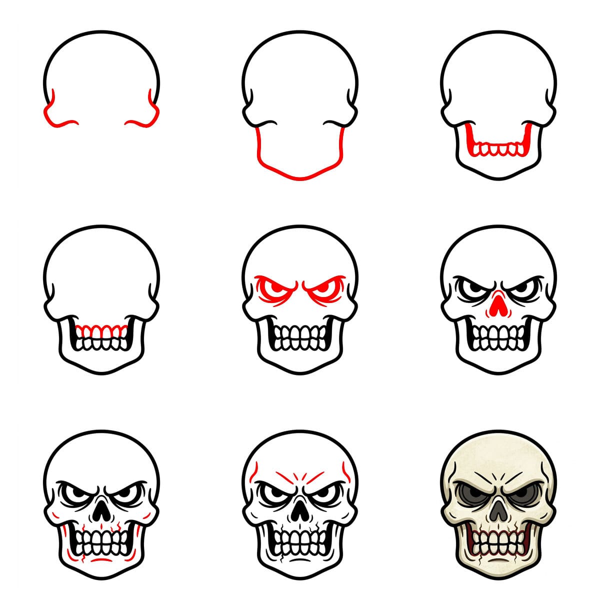 Angry Skull Drawing Ideas