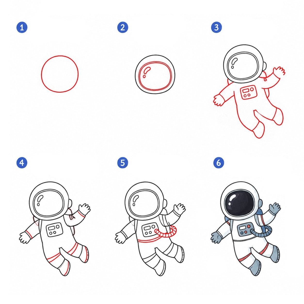Astronaut hovering Drawing Ideas