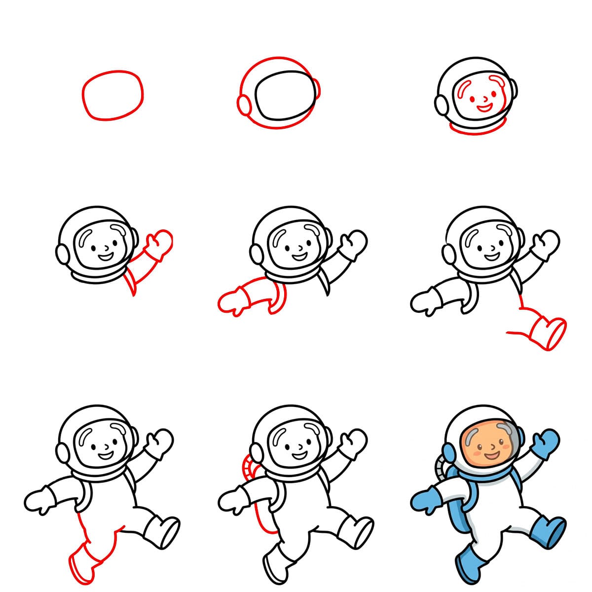 Astronaut jump Drawing Ideas