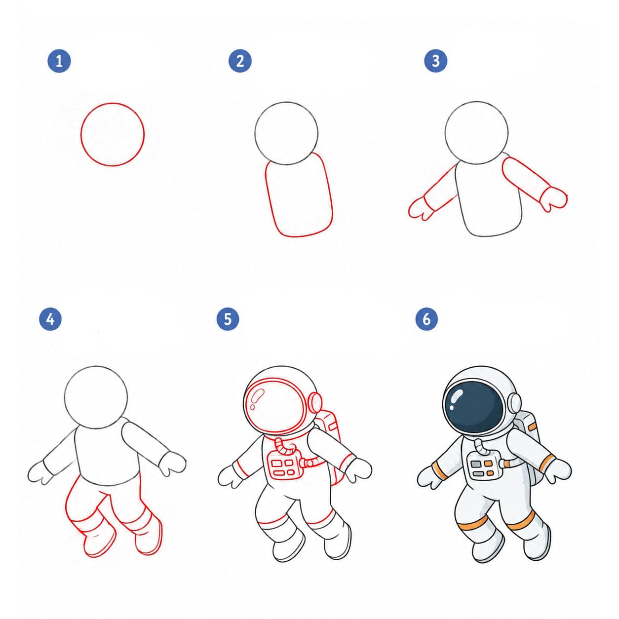 Astronaut simple Drawing Ideas