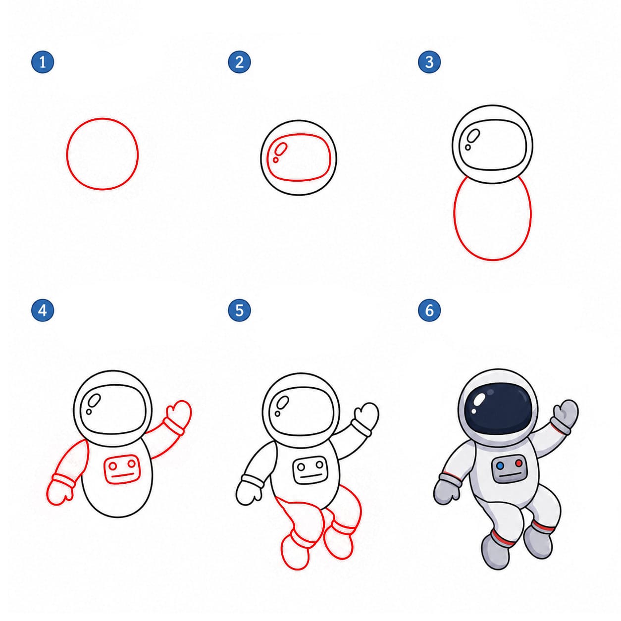 Astronaut waving Drawing Ideas