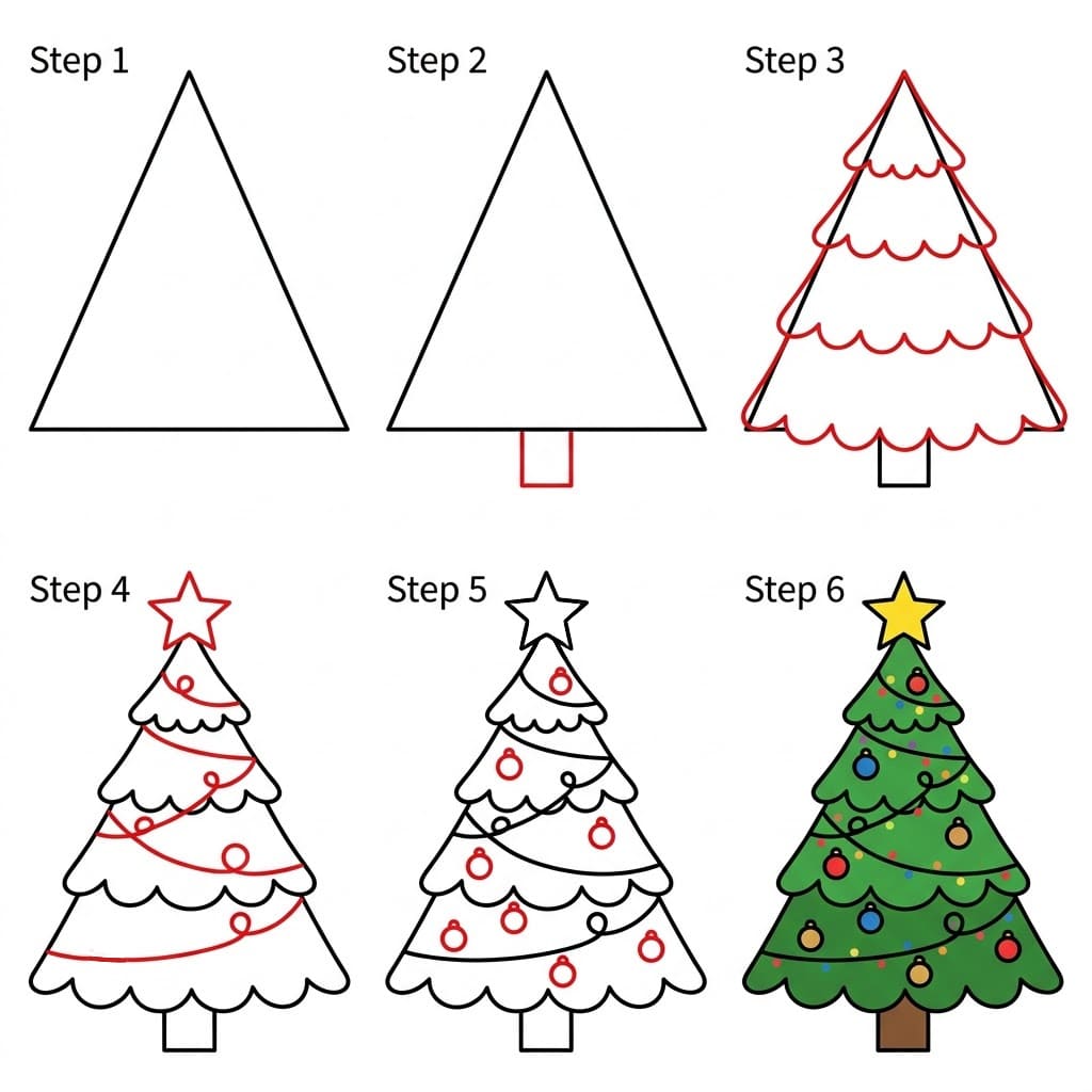 Basic Christmas Tree Drawing Ideas