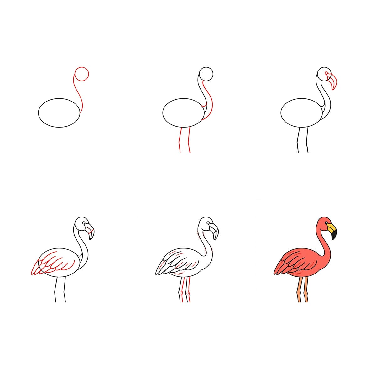 Basic Flamingo Drawing Ideas