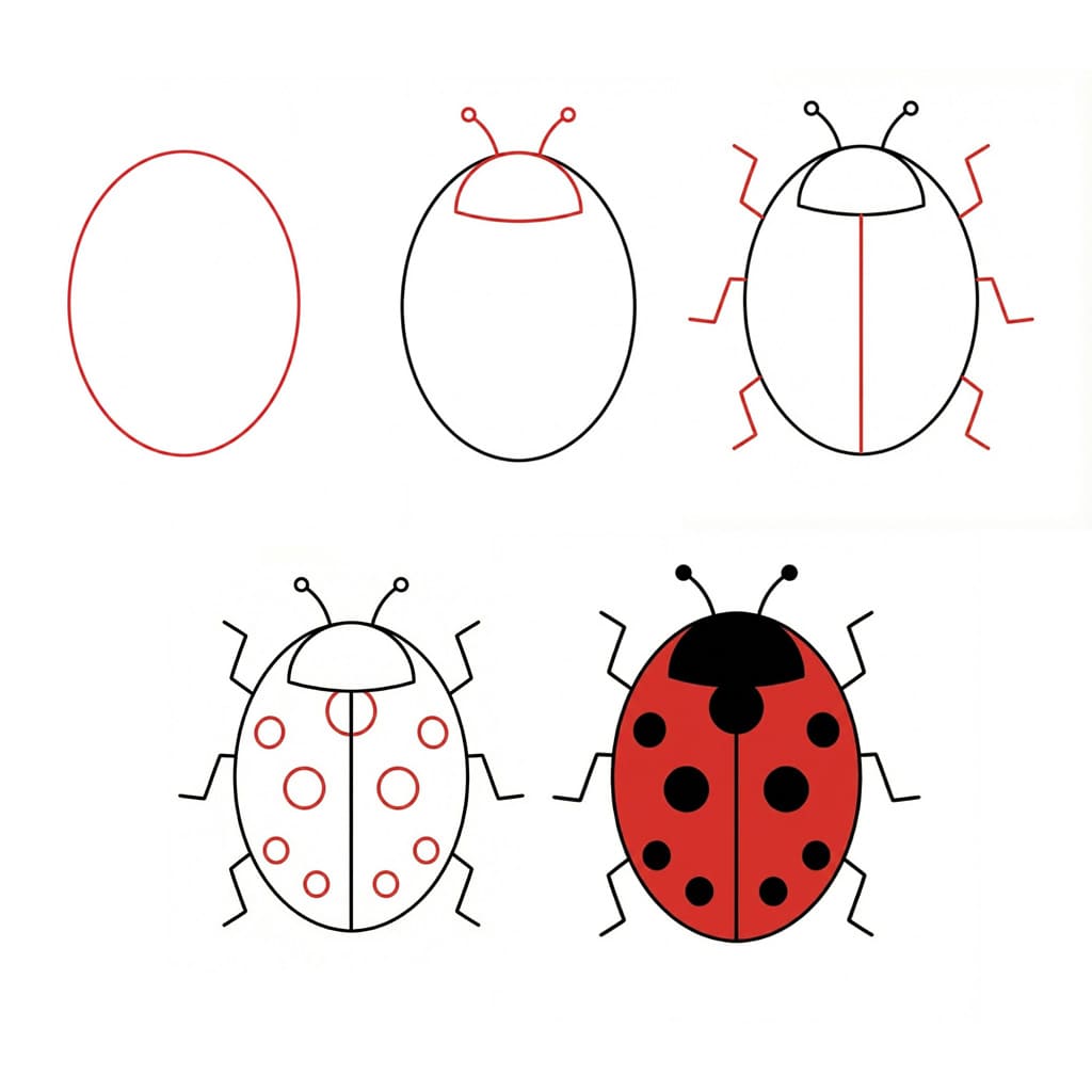 Basic Ladybug Drawing Ideas