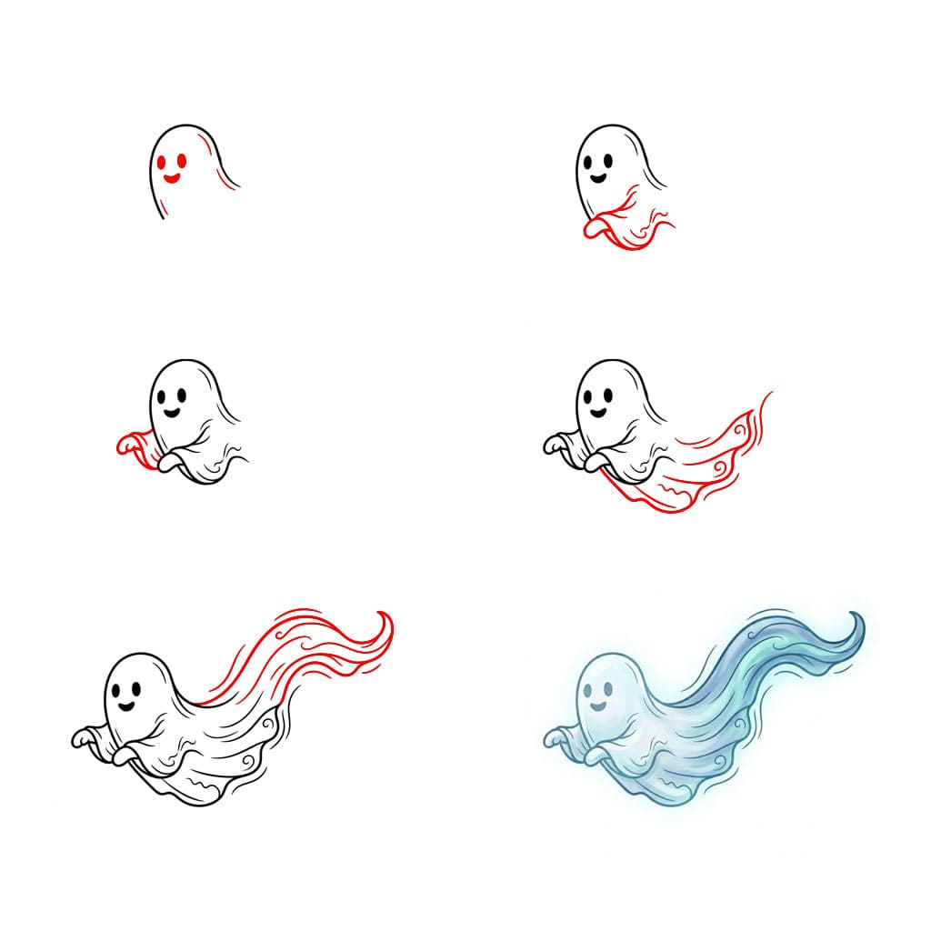 Blue Wisp Ghost Drawing Ideas