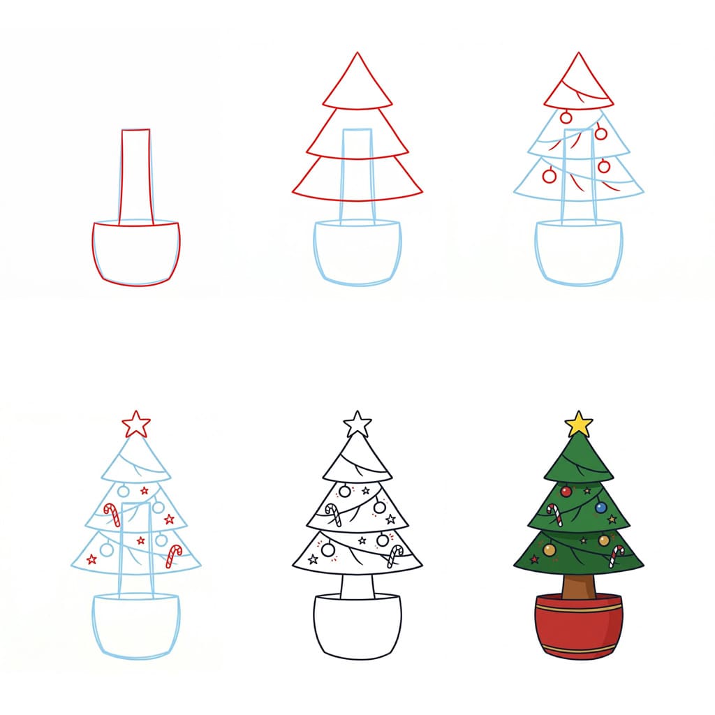 Christmas tree Minimalist Drawing Ideas
