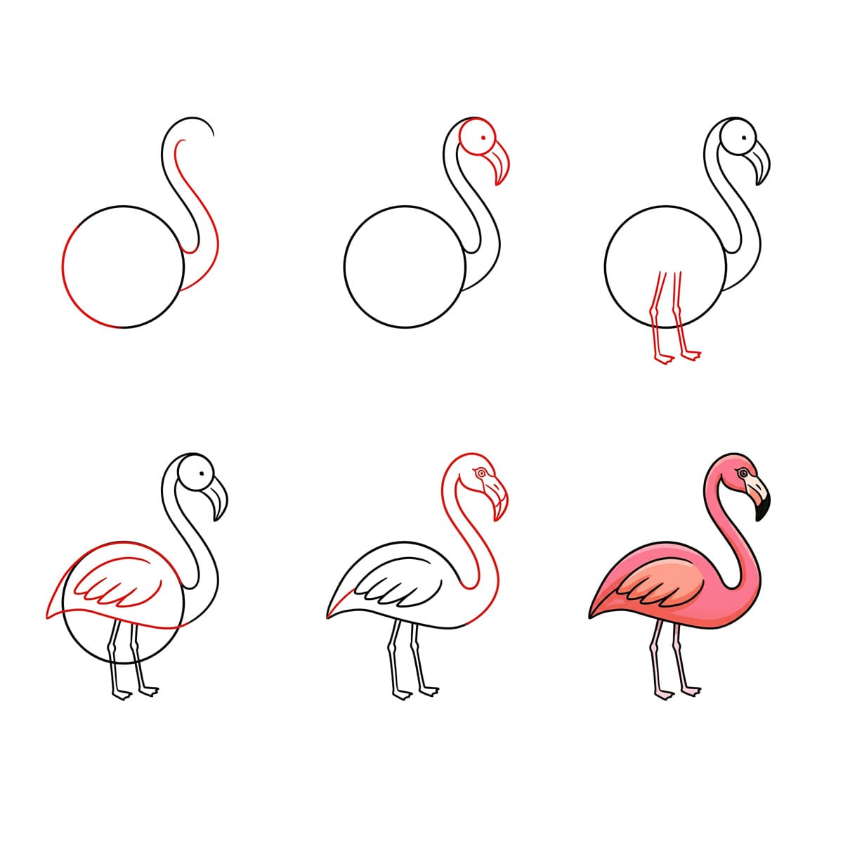 Chubby Flamingo Drawing Ideas