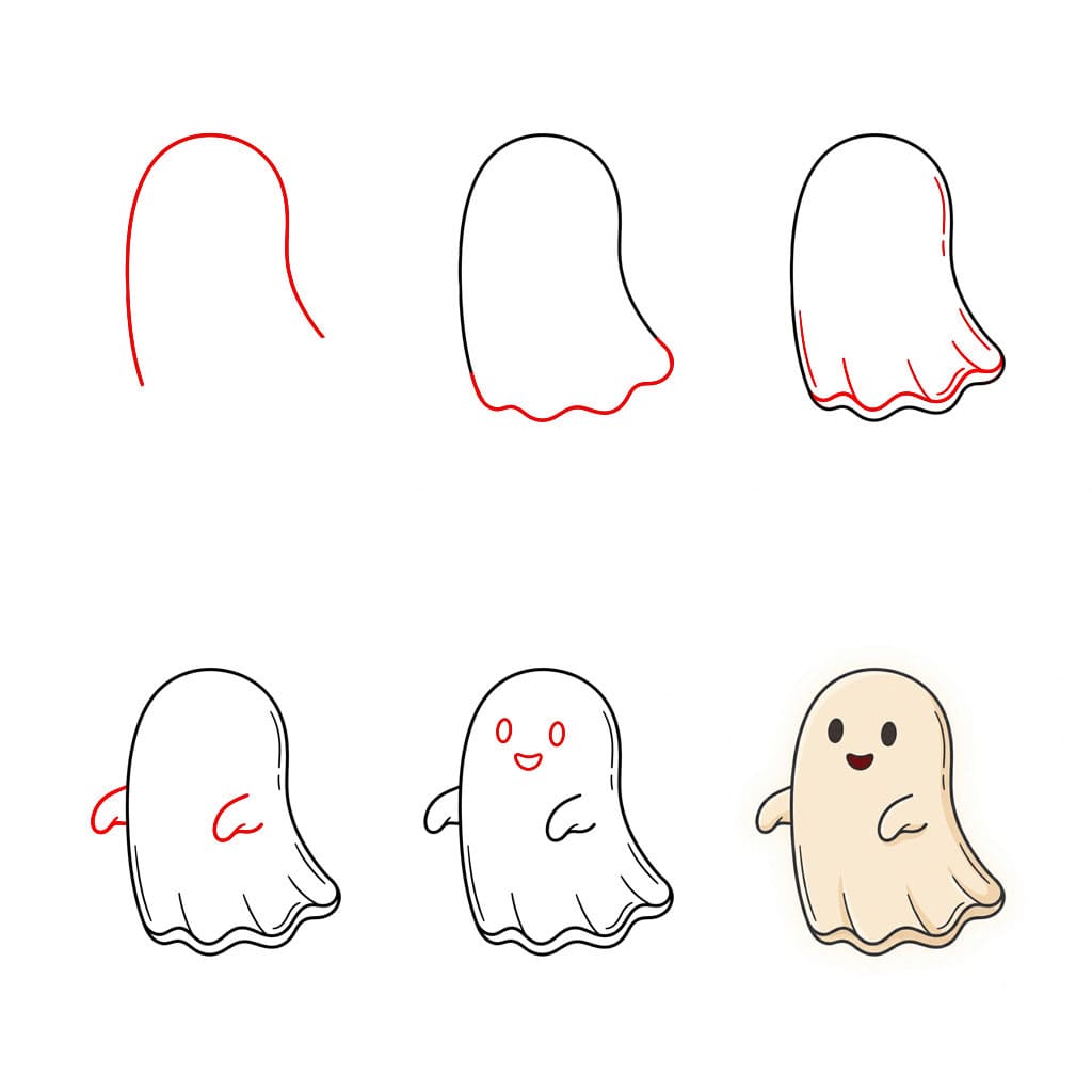 Chubby Ghost Drawing Ideas