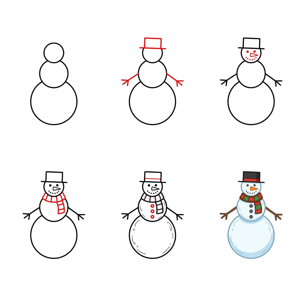 Classic Snowman Drawing Ideas