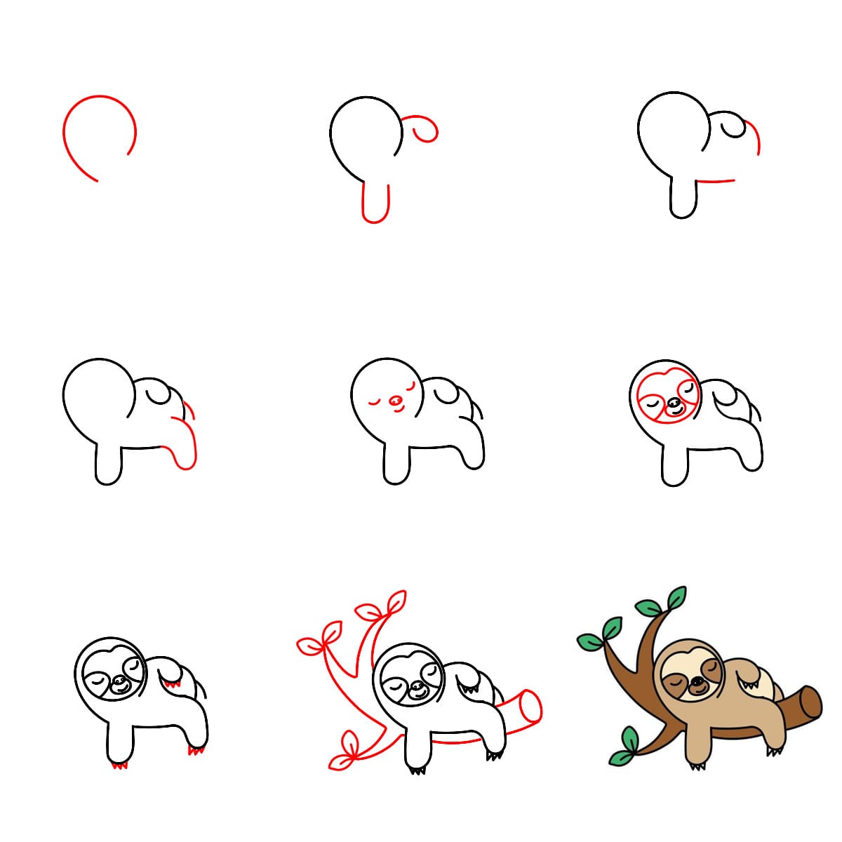 Climbing Sloth Drawing Ideas