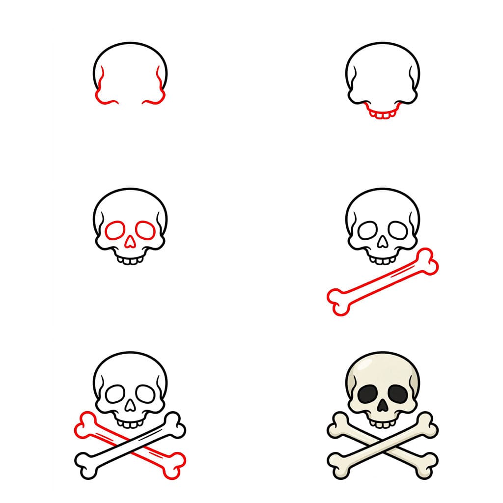 Crossbones Skull Drawing Ideas